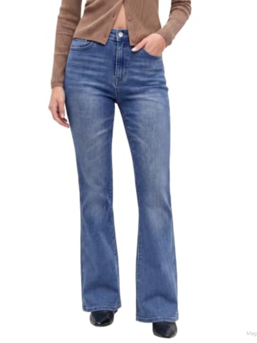 High Rise Flare Jeans Stretch Denim 5-Pocket Retro Silhouette